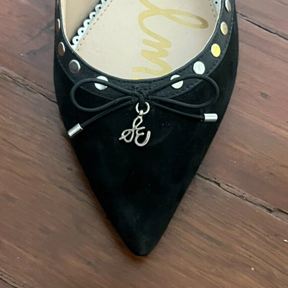 Sam Edelman Black Suede Pointed Toe Ballet Flats, Size 7 - Picture 5 of 9